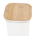 Food Storage Jars Plastic Airtight Containers with Bambusoideae Lids Kitchen Square Clear Canisters for Grain Nuts Tea 1Pc 2000ml 2Pc 1300ml 3Pc 600ml