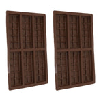 2PCS Chocolate Bar Mold Soft Silicone Reusable Rectangle Grid Chocolate Baking Mould for Home and Outdoor Use 6 Cavity Mold 17x26cm / 6.7x10.2in