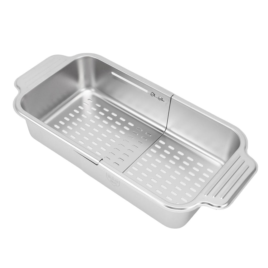 Over The Sink Strainer Extendable 304 Stainless Steel Over The Sink Colander for Kichen Washing Vegetables Fruits L