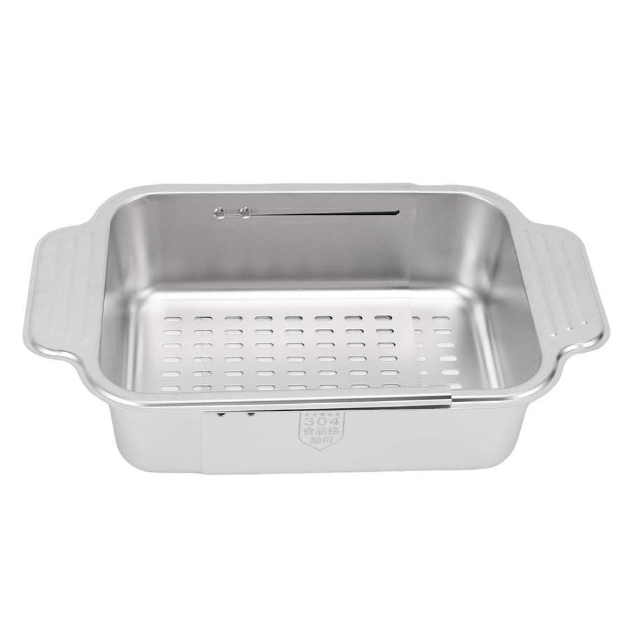 Over The Sink Strainer Extendable 304 Stainless Steel Over The Sink Colander for Kichen Washing Vegetables Fruits L