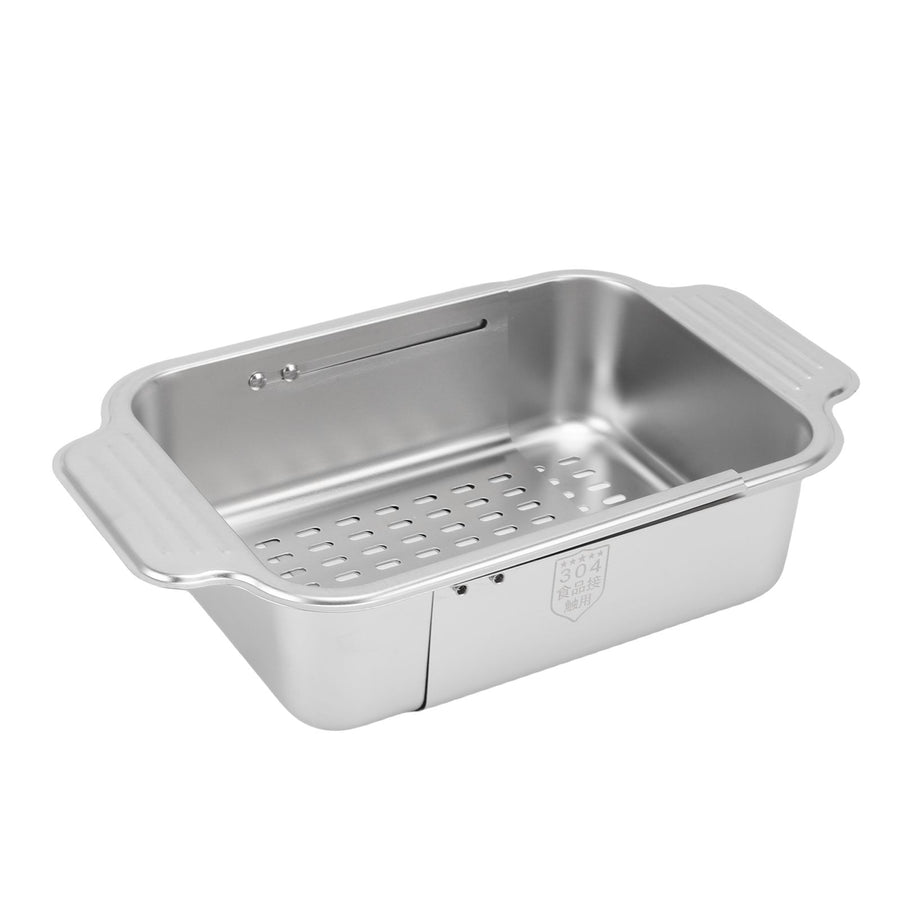 Over The Sink Strainer Extendable 304 Stainless Steel Over The Sink Colander for Kichen Washing Vegetables Fruits L