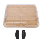 Charcuterie Board with Clear Lid 5 Sections Wooden Cheese Board for Serving Picnics