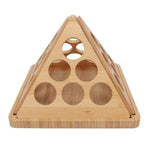 Coffee Capsule Storage Rack Triangular Rotating Wood Desktop Coffee Capsule Organizer for 24 Coffee Pods
