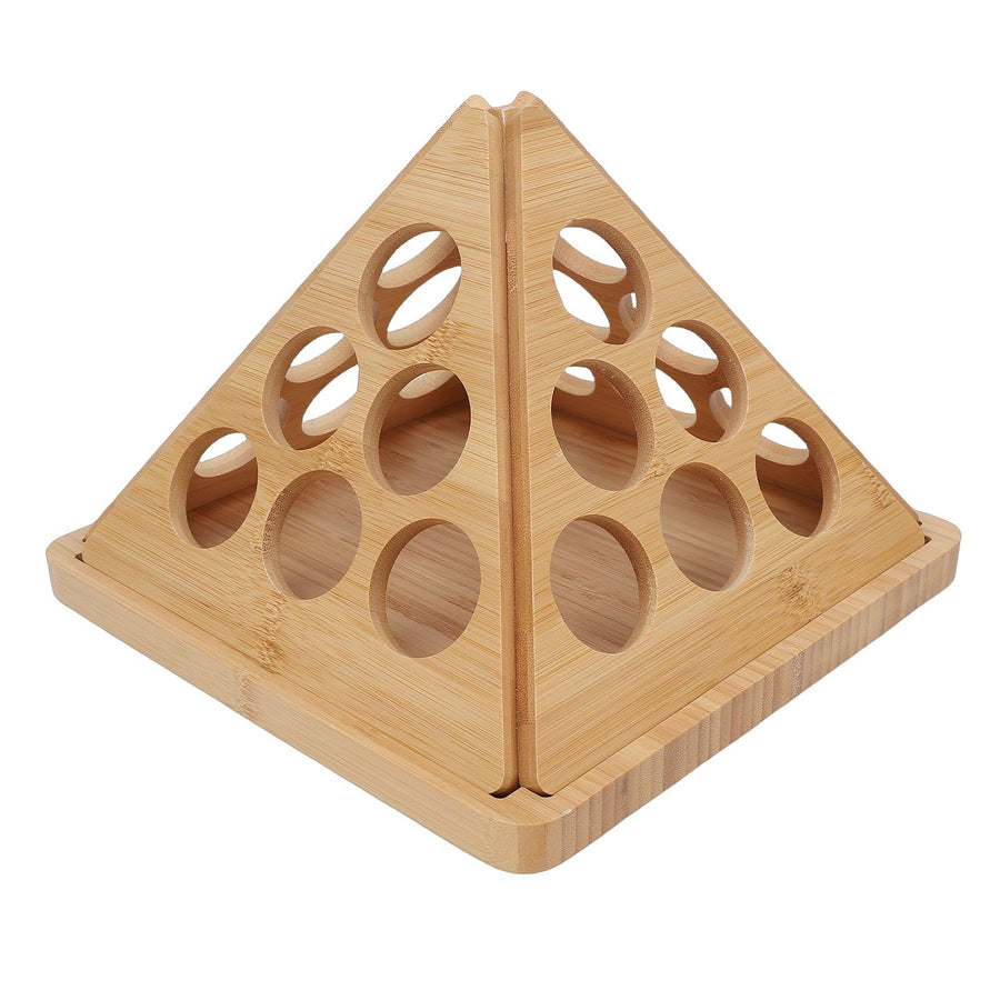 Coffee Capsule Storage Rack Triangular Rotating Wood Desktop Coffee Capsule Organizer for 24 Coffee Pods