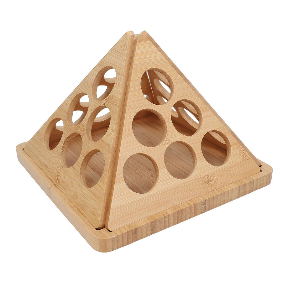 Coffee Capsule Storage Rack Triangular Rotating Wood Desktop Coffee Capsule Organizer for 24 Coffee Pods
