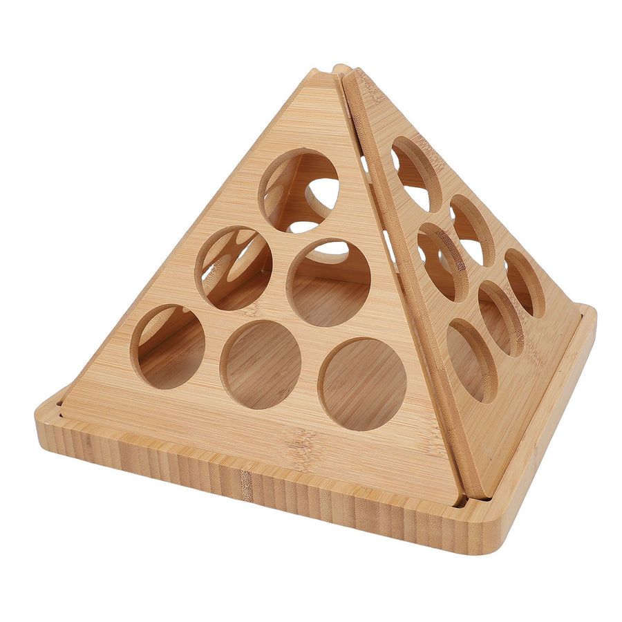 Coffee Capsule Storage Rack Triangular Rotating Wood Desktop Coffee Capsule Organizer for 24 Coffee Pods