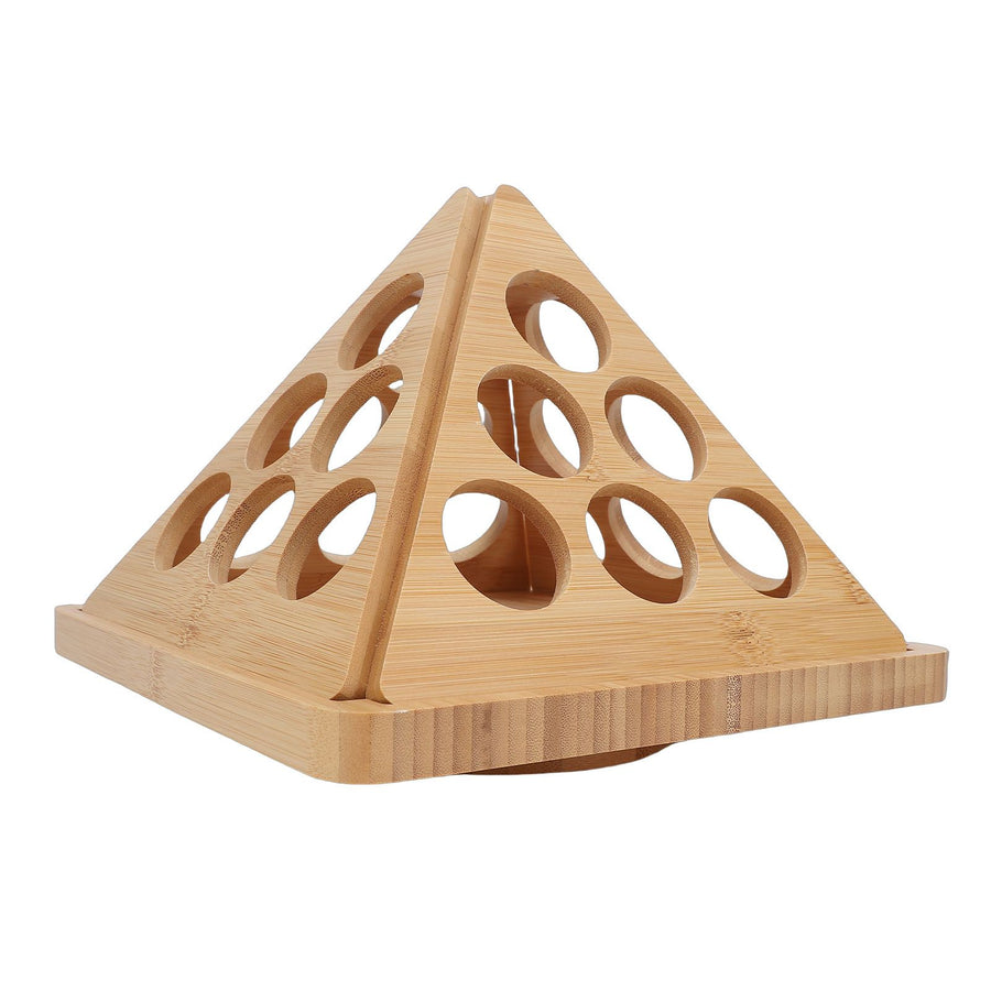 Coffee Capsule Storage Rack Triangular Rotating Wood Desktop Coffee Capsule Organizer for 24 Coffee Pods