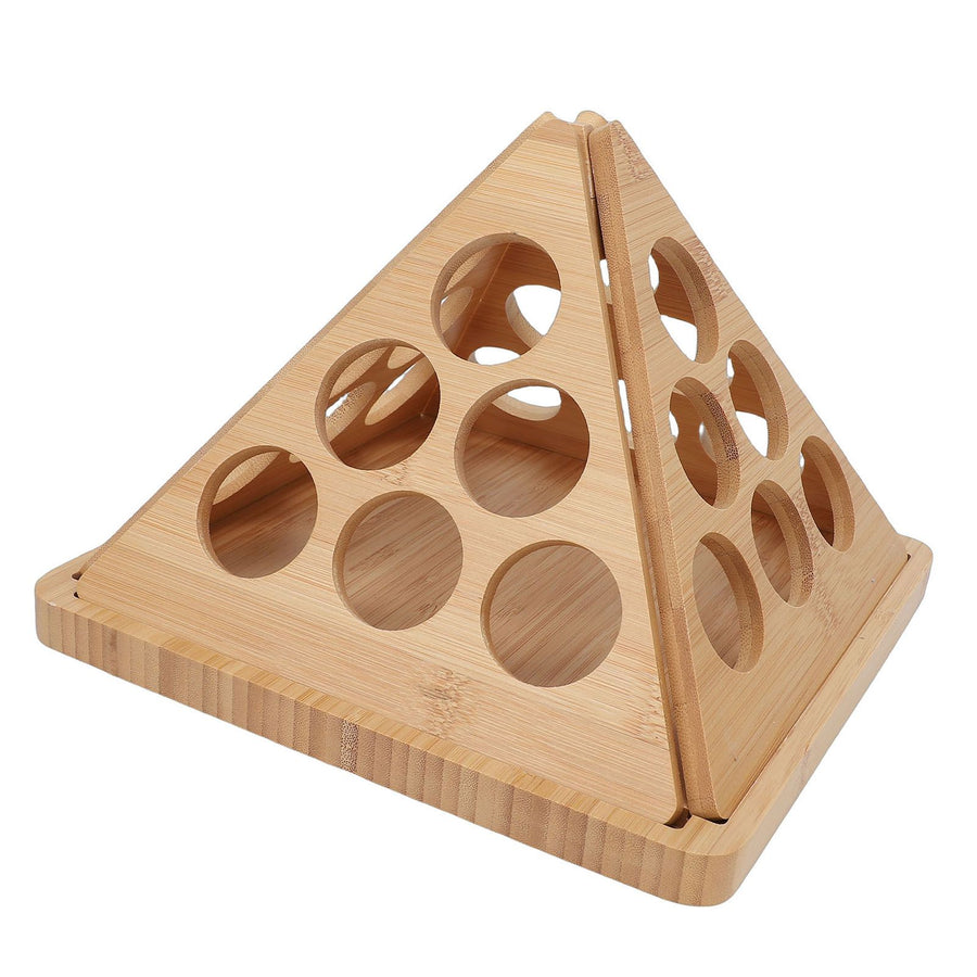 Coffee Capsule Storage Rack Triangular Rotating Wood Desktop Coffee Capsule Organizer for 24 Coffee Pods