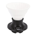 Pour Over Coffee Dripper Ceramic Heat Proof Immersion Cone Coffee Maker Dripper Filter Holder for Home Travel Office White Black
