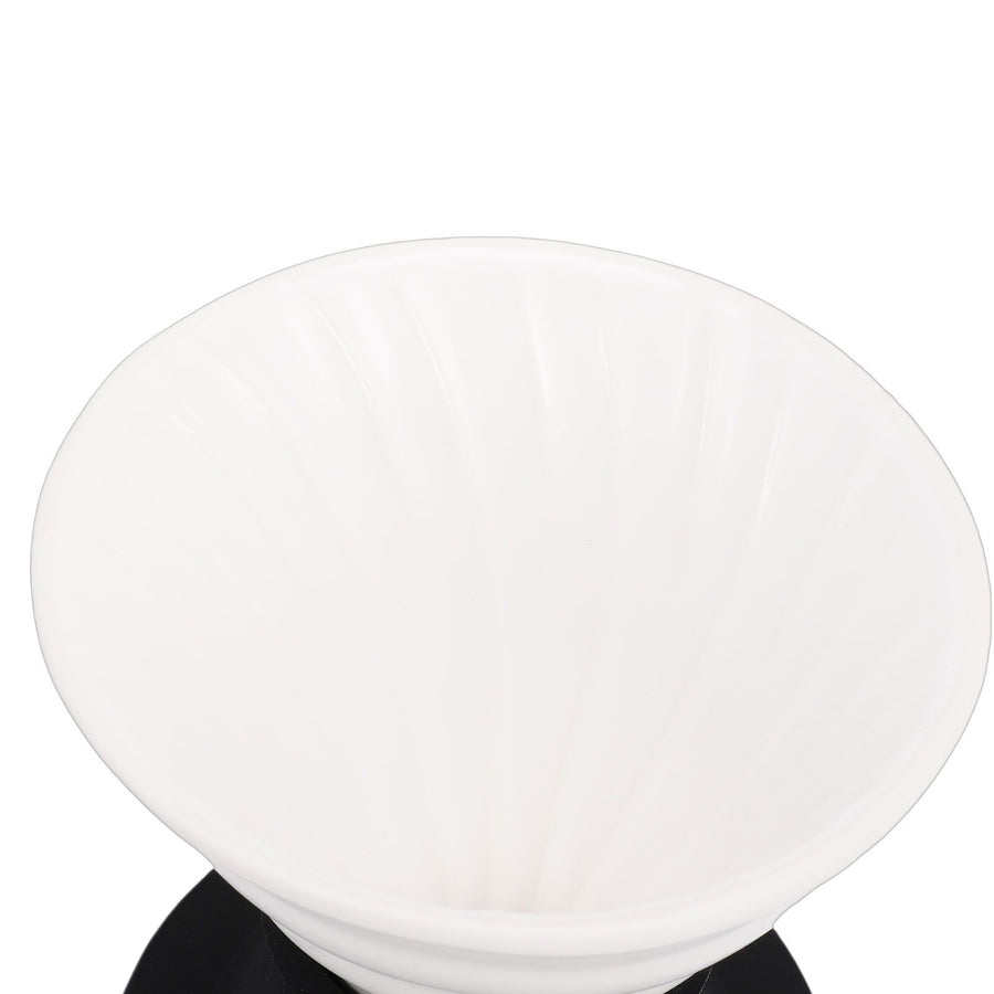 Pour Over Coffee Dripper Ceramic Heat Proof Immersion Cone Coffee Maker Dripper Filter Holder for Home Travel Office White Black