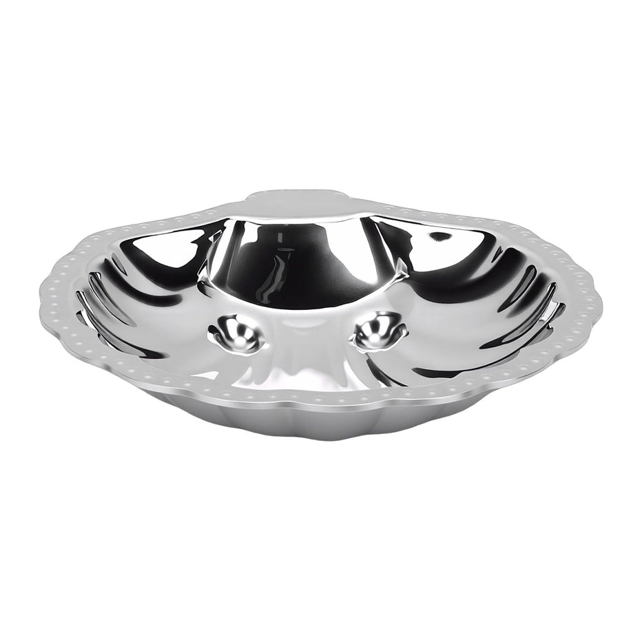 Metal Snack Serving Dish 304 Stainless Steel Vintage Shell Shape Jewelry Holder for Dried Fruits Nuts Appetizers