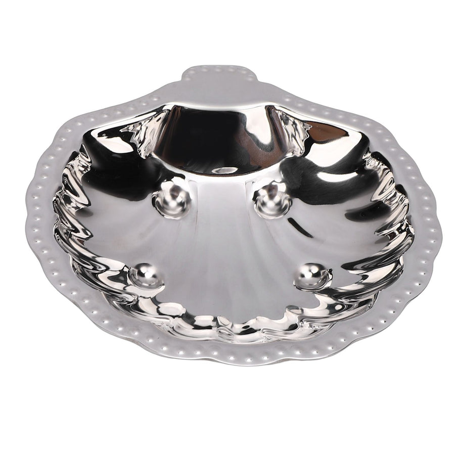Metal Snack Serving Dish 304 Stainless Steel Vintage Shell Shape Jewelry Holder for Dried Fruits Nuts Appetizers
