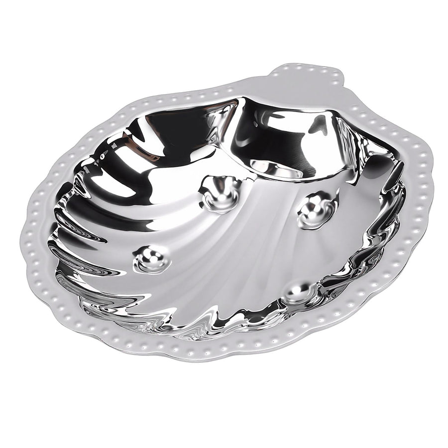 Metal Snack Serving Dish 304 Stainless Steel Vintage Shell Shape Jewelry Holder for Dried Fruits Nuts Appetizers