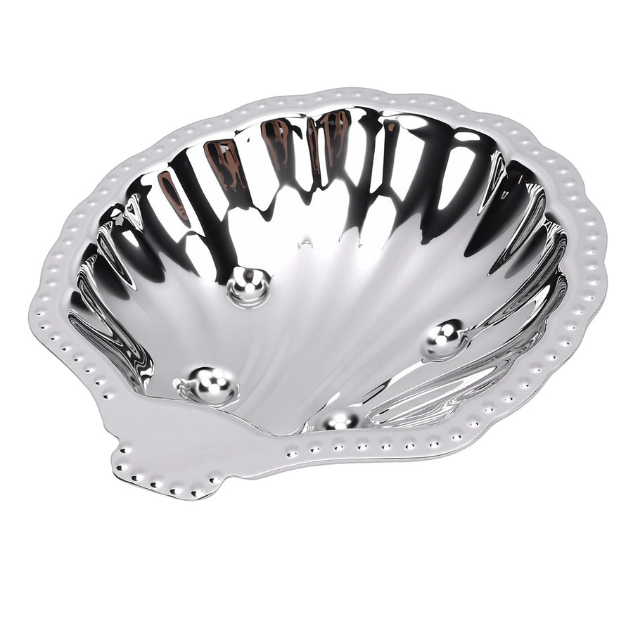 Metal Snack Serving Dish 304 Stainless Steel Vintage Shell Shape Jewelry Holder for Dried Fruits Nuts Appetizers