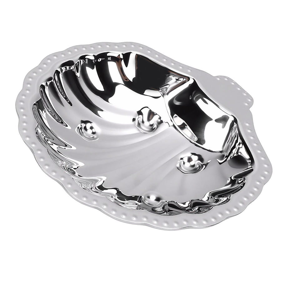 Metal Snack Serving Dish 304 Stainless Steel Vintage Shell Shape Jewelry Holder for Dried Fruits Nuts Appetizers