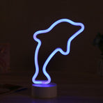 Dolphin Shaped LED Neon Light Waterproof Small Night Light Lamp for Room Decor