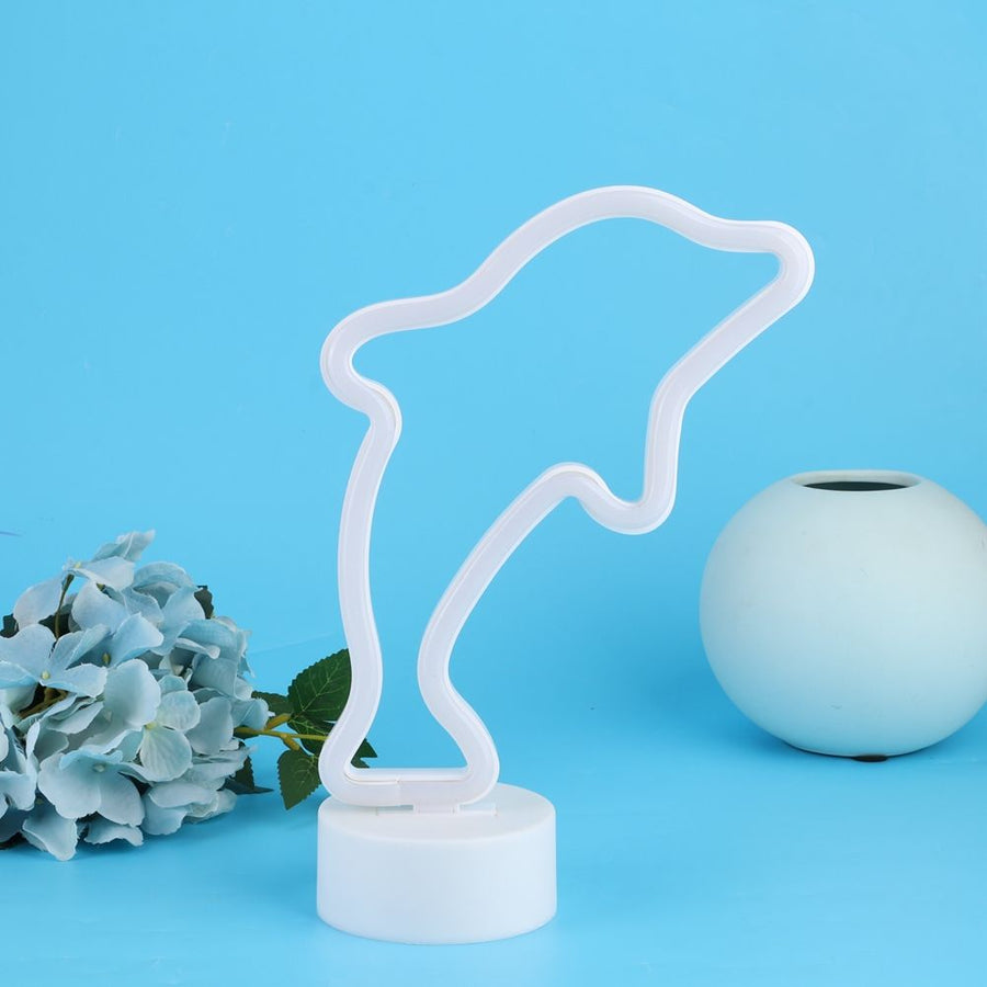 Dolphin Shaped LED Neon Light Waterproof Small Night Light Lamp for Room Decor