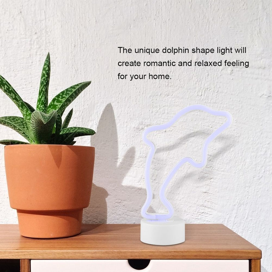 Dolphin Shaped LED Neon Light Waterproof Small Night Light Lamp for Room Decor