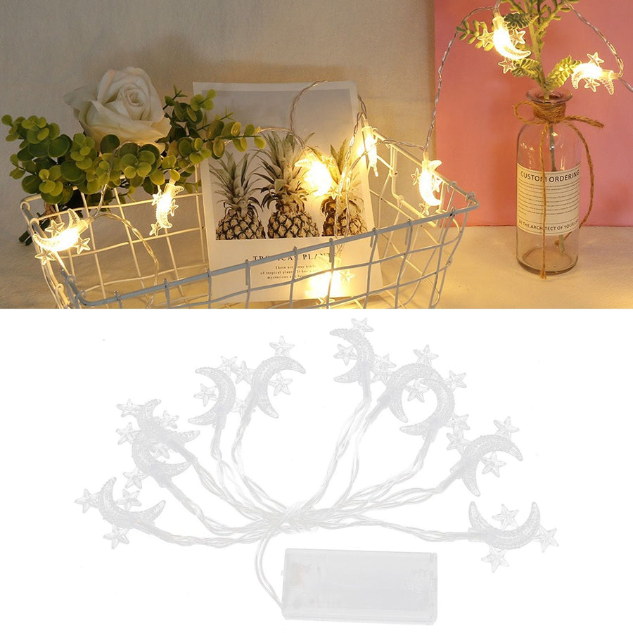 3pcs 10LED Light String Moon Star Pendant Home Garden Courtyard Decoration Lamp String