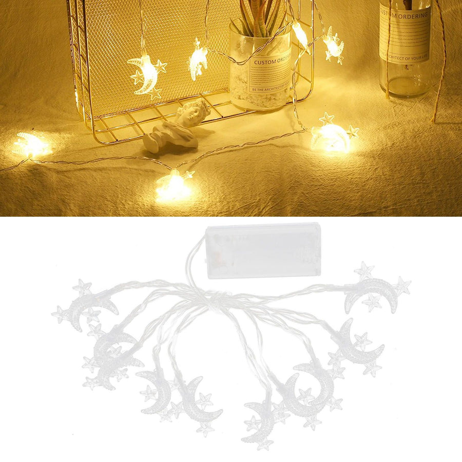 3pcs 10LED Light String Moon Star Pendant Home Garden Courtyard Decoration Lamp String
