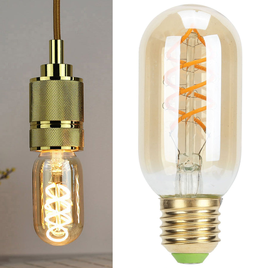 Light Bulb Vintage Double Spiral E27 4W LED Flexible Filament Warm Light LED Bulb 220V