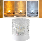 Water Ripple Night Light 360 Degree Dynamic Romantic LED Atmosphere Table Lamp for Living Room Bedroom Three Colors Plug in Rotating Dynamic