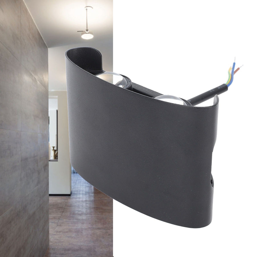4W LED Outdoor Wall Sconce Double Headed Outside Up Down LED Wall Lamp 3 Color Dimming Waterproof 85‑265V