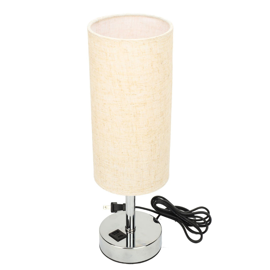 Bedside Touch Lamp Modern Stylish Linen Fabric Shade 3 Speeds Touch Dimming Nightstand Lamp