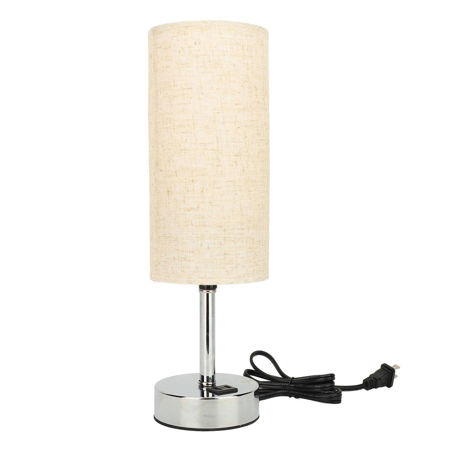 Bedside Touch Lamp Modern Stylish Linen Fabric Shade 3 Speeds Touch Dimming Nightstand Lamp