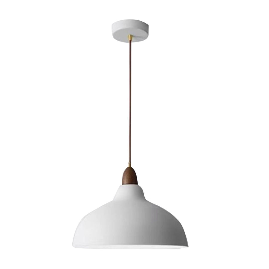Modern Pendant Light Fixture Iron Japanese Style Hanging Ceiling Lamp for Kitchen Island Dining Room Bar Office White 35x19cm/13.8x7.5in