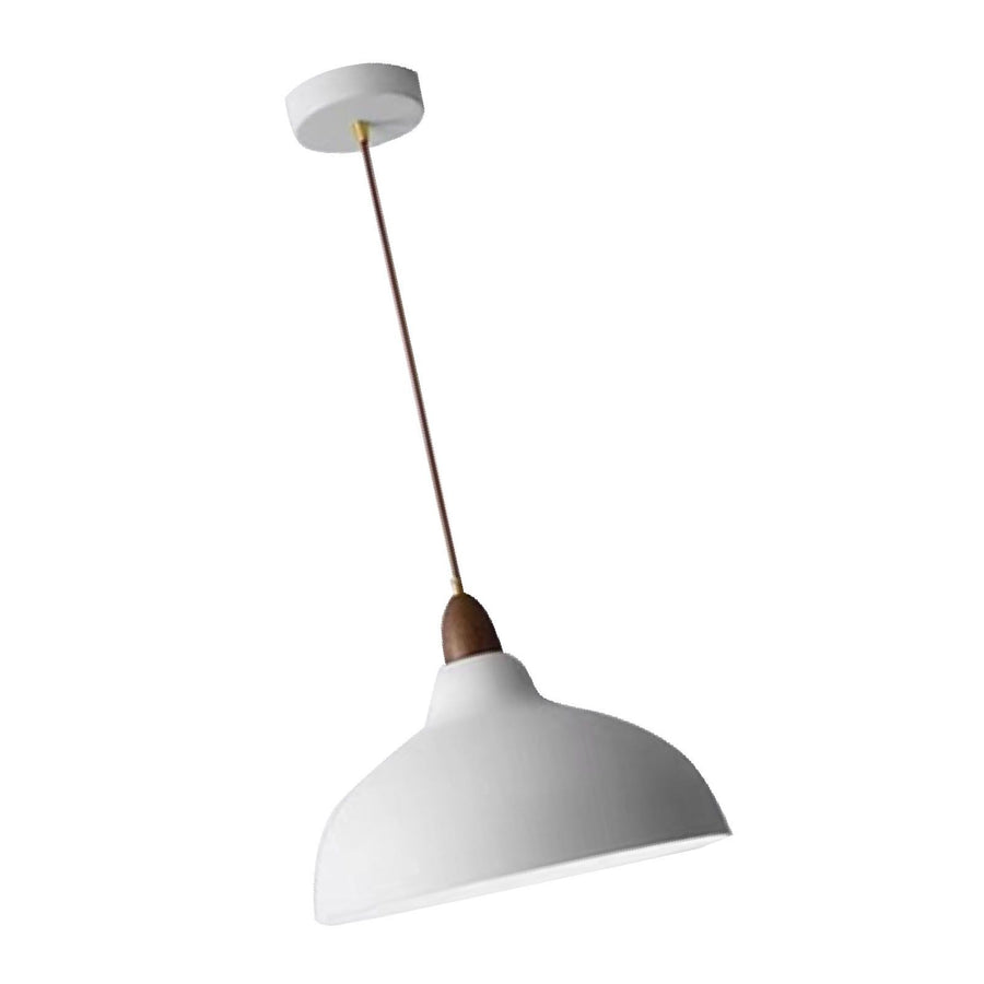 Modern Pendant Light Fixture Iron Japanese Style Hanging Ceiling Lamp for Kitchen Island Dining Room Bar Office White 24x20cm/9.4x7.9in
