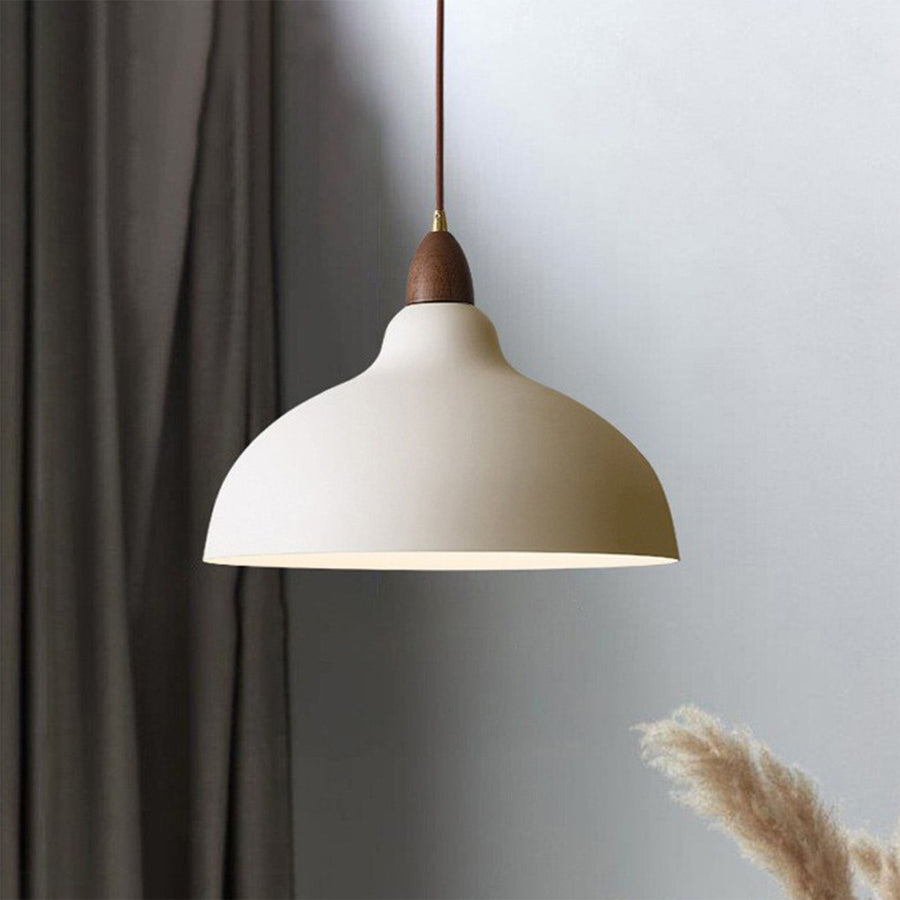 Modern Pendant Light Fixture Iron Japanese Style Hanging Ceiling Lamp for Kitchen Island Dining Room Bar Office White 24x20cm/9.4x7.9in