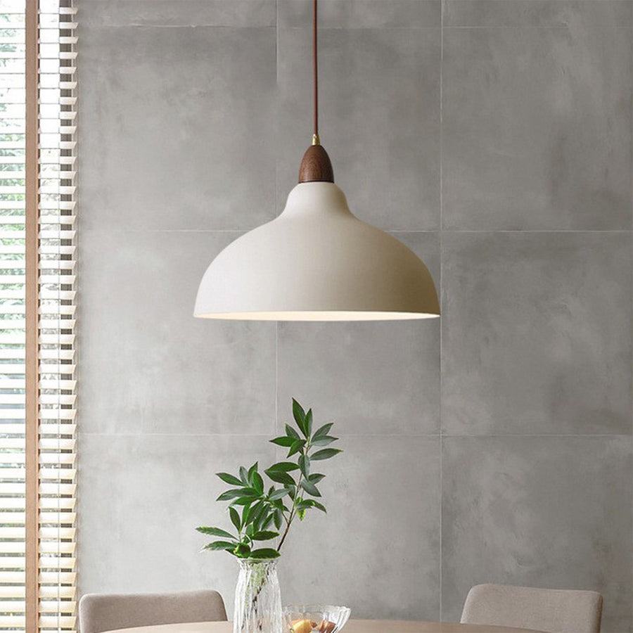 Modern Pendant Light Fixture Iron Japanese Style Hanging Ceiling Lamp for Kitchen Island Dining Room Bar Office White 24x20cm/9.4x7.9in