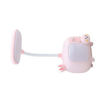 LED Desk Lamp High Brightness Adjustable Rechargeable Bedside Table Night Light for Bedroom Pink Rabbit