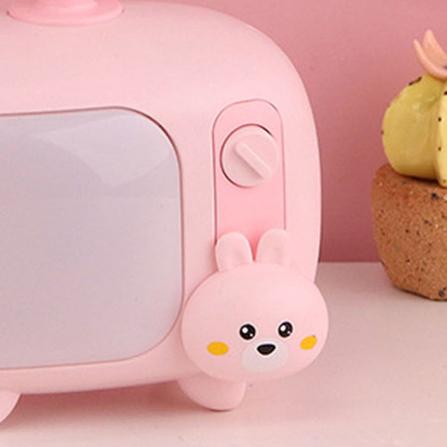LED Desk Lamp High Brightness Adjustable Rechargeable Bedside Table Night Light for Bedroom Pink Rabbit
