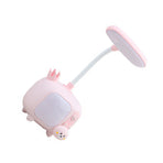 LED Desk Lamp High Brightness Adjustable Rechargeable Bedside Table Night Light for Bedroom Pink Rabbit