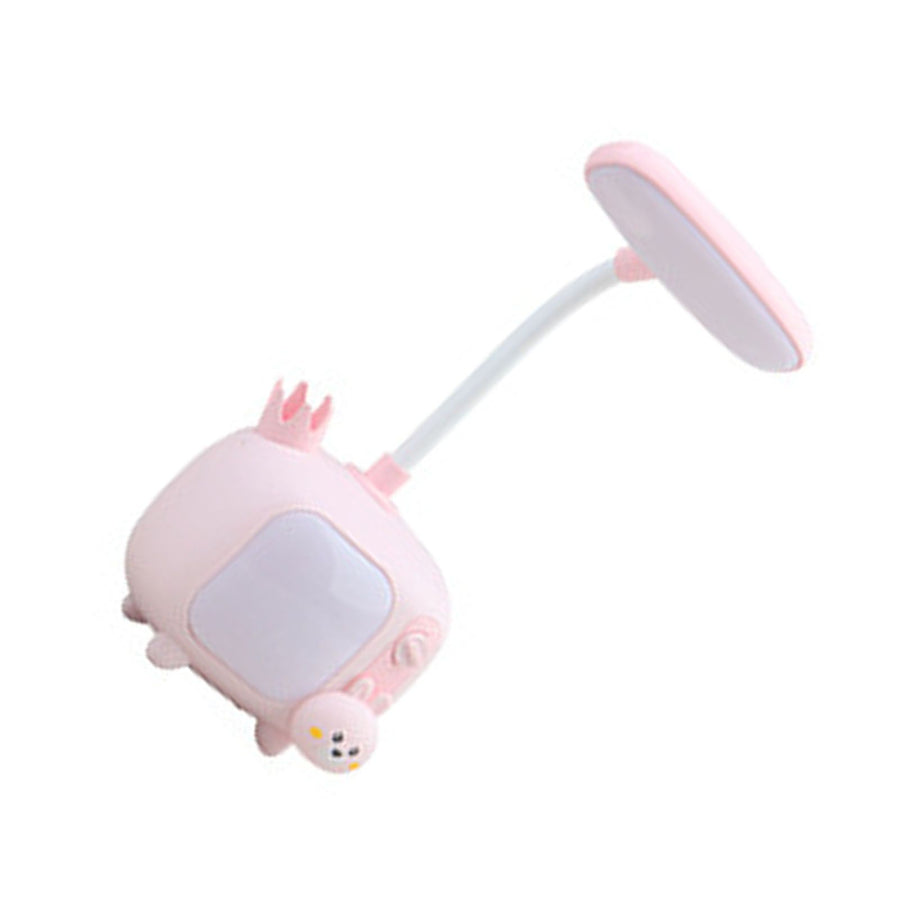 LED Desk Lamp High Brightness Adjustable Rechargeable Bedside Table Night Light for Bedroom Pink Rabbit