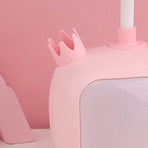 LED Desk Lamp High Brightness Adjustable Rechargeable Bedside Table Night Light for Bedroom Pink Rabbit