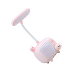 LED Desk Lamp High Brightness Adjustable Rechargeable Bedside Table Night Light for Bedroom Pink Rabbit