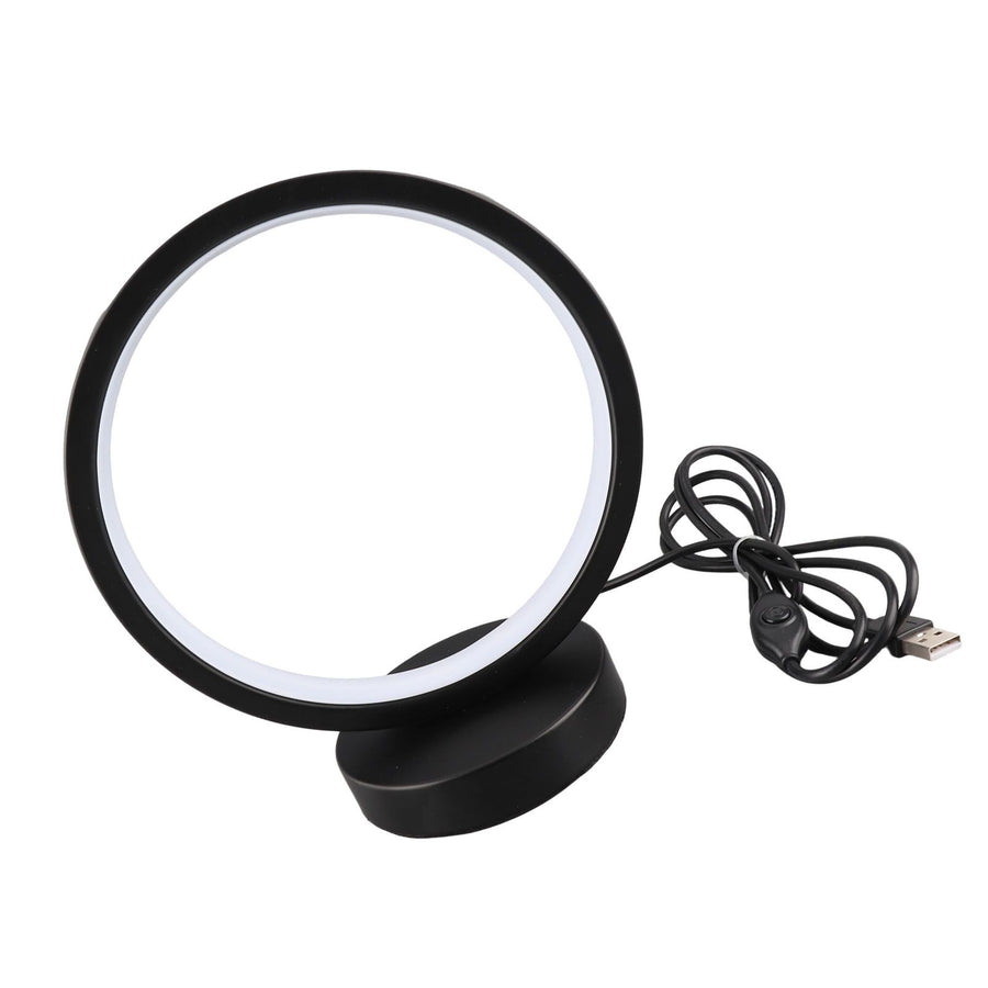Circle Table Lamp Bedside Decorative Lamp Innovative LED Night Light Energy Saving Eye Care Sleep Light for Bedroom Remote Dimming and Timing Black