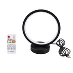Circle Table Lamp Bedside Decorative Lamp Innovative LED Night Light Energy Saving Eye Care Sleep Light for Bedroom Remote Dimming and Timing Black