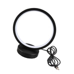 Circle Table Lamp Bedside Decorative Lamp Innovative LED Night Light Energy Saving Eye Care Sleep Light for Bedroom Remote Dimming and Timing Black