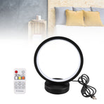 Circle Table Lamp Bedside Decorative Lamp Innovative LED Night Light Energy Saving Eye Care Sleep Light for Bedroom Remote Dimming and Timing Black