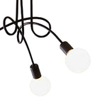 Modern Chandelier Iron Art Stylish Easy to Install Industrial Ceiling Light Fixture for Study Bedroom Living Room Kitchen 3 Heads Black