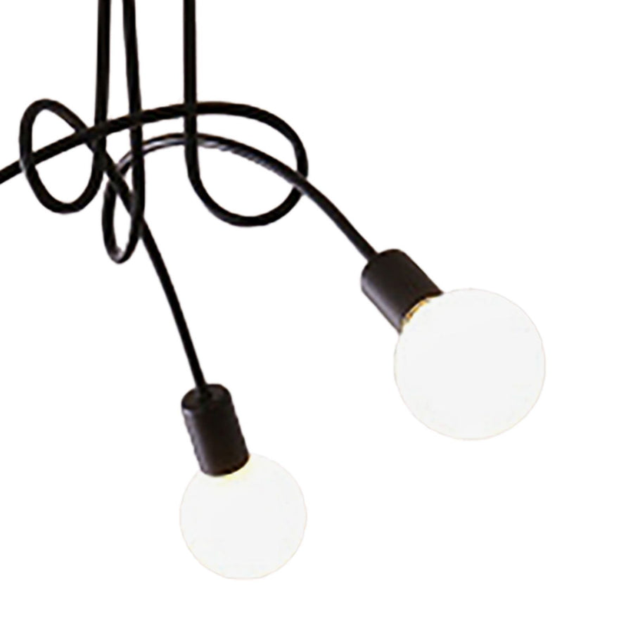 Modern Chandelier Iron Art Stylish Easy to Install Industrial Ceiling Light Fixture for Study Bedroom Living Room Kitchen 3 Heads Black