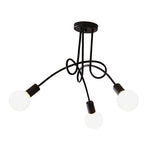 Modern Chandelier Iron Art Stylish Easy to Install Industrial Ceiling Light Fixture for Study Bedroom Living Room Kitchen 3 Heads Black