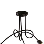Modern Chandelier Iron Art Stylish Easy to Install Industrial Ceiling Light Fixture for Study Bedroom Living Room Kitchen 3 Heads Black