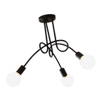 Modern Chandelier Iron Art Stylish Easy to Install Industrial Ceiling Light Fixture for Study Bedroom Living Room Kitchen 3 Heads Black