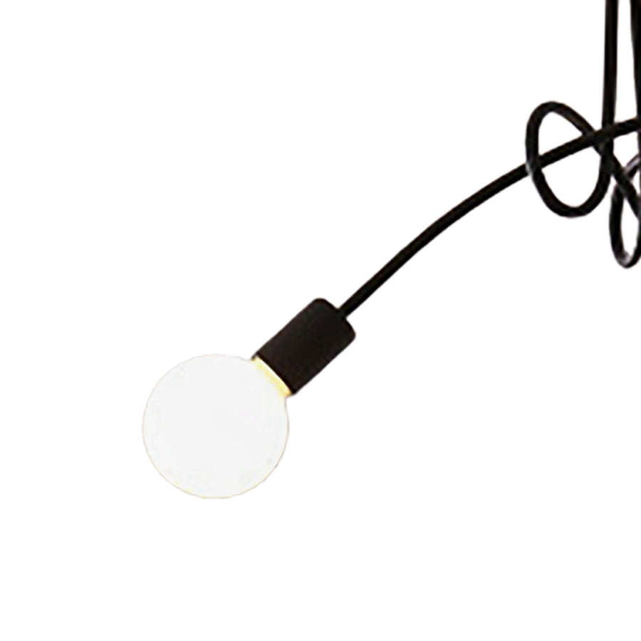 Modern Chandelier Iron Art Stylish Easy to Install Industrial Ceiling Light Fixture for Study Bedroom Living Room Kitchen 3 Heads Black