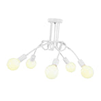 Modern Chandelier Iron Art Stylish Easy to Install Industrial Ceiling Light Fixture for Study Bedroom Living Room Kitchen 5 Heads White